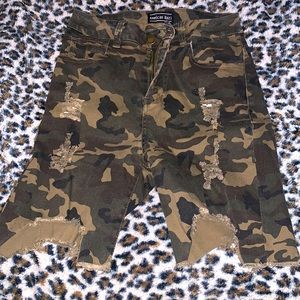 Green camo shorts